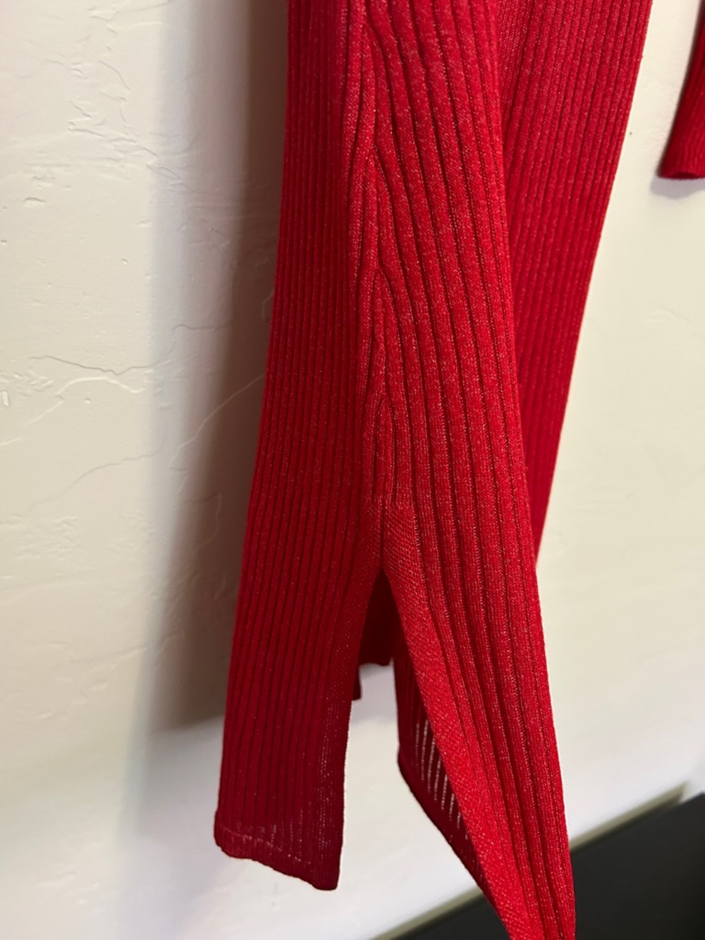 WHBM Vibrant Red Ribbed Belted Duster XS - Picture 8 of 10